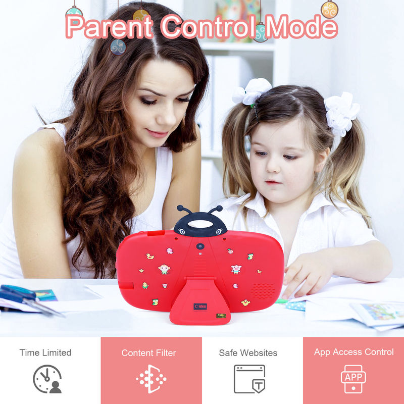 C ý tưởngToddler Learning C ý tưởng 7 inch WIFI Tablet Android 12 32GB+32GB Bộ nhớ mở rộng CM77Red