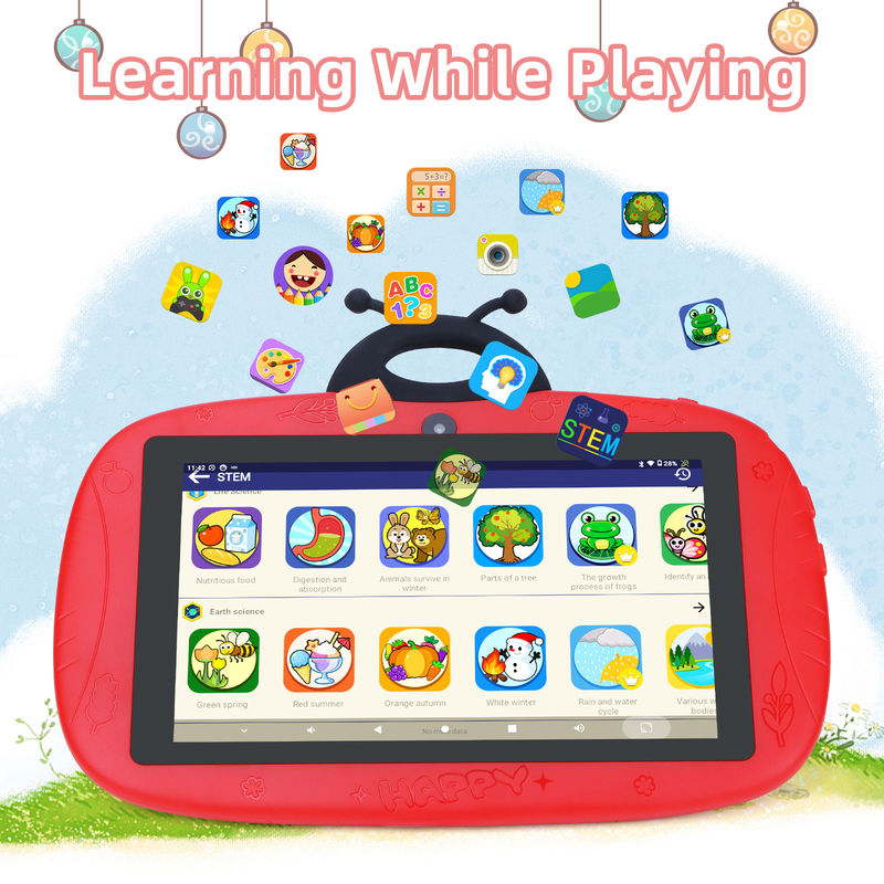 C ý tưởngToddler Learning C ý tưởng 7 inch WIFI Tablet Android 12 32GB+32GB Bộ nhớ mở rộng CM77Red