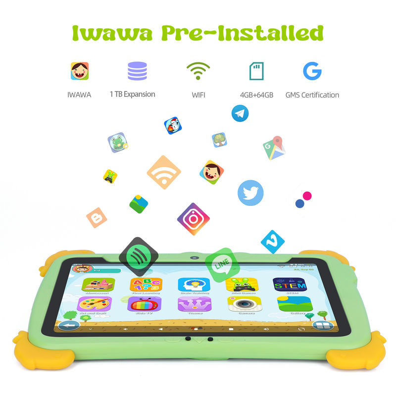 C Idea Kids Tablet 10.1 Inch Android Tablet PC Với Vỏ Bảo vệ Mắt 1280 * 800 Màn hình cài đặt trước IWAWA Cho Giáo dục