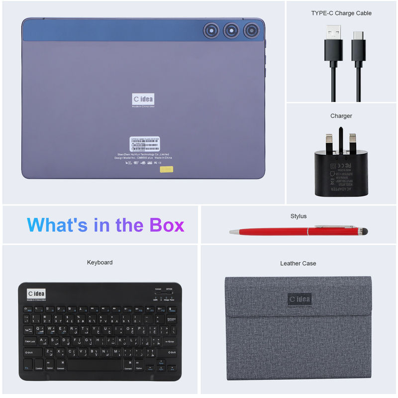 C ý tưởng Android Tablet 10,1 Inch Camera kép 8GB RAM 512GB WIFI 5G Tablet với chuột bàn phím Hỗ trợ SIM cho trường học