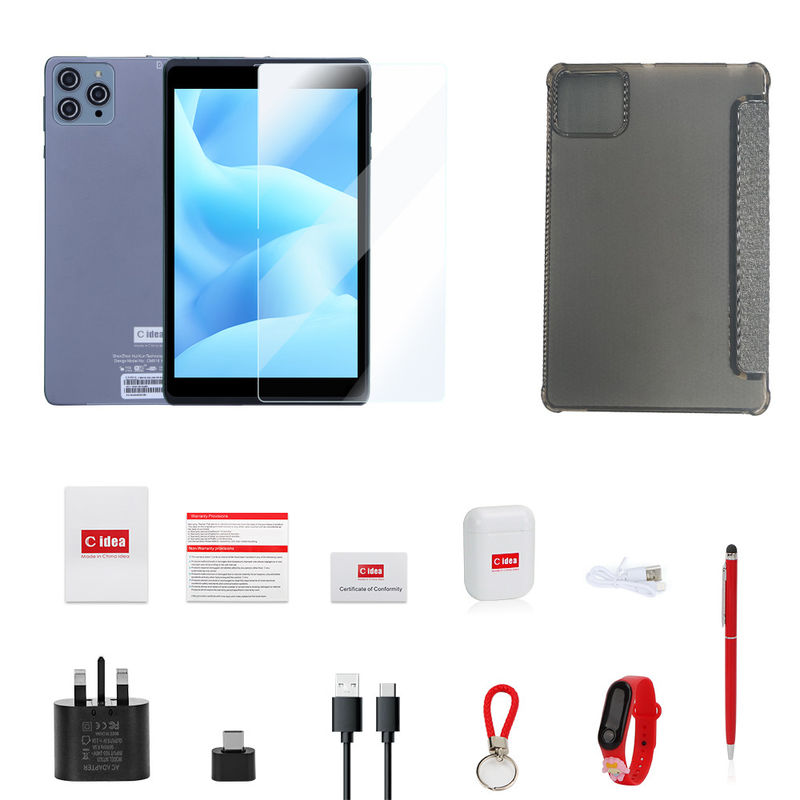 C ý tưởng Android Tablet PC Camera kép 8 inch 1280x800 IPS HD hiển thị Android 12 Tablet cho sinh viên CM818-Xám