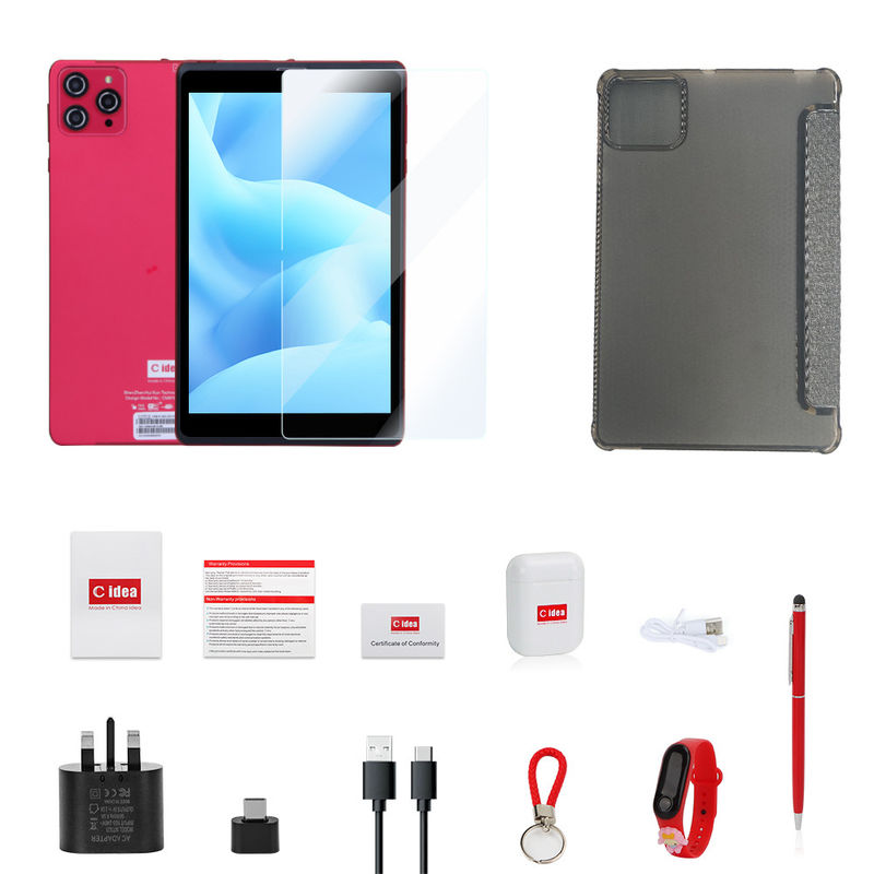 C ý tưởng 8 inch Android 12 Tablet 8GB RAM 512GB ROM 8000mAh Pin 5 + 8MP Camera cho sinh viên với SIM hỗ trợ CM818-màu đỏ