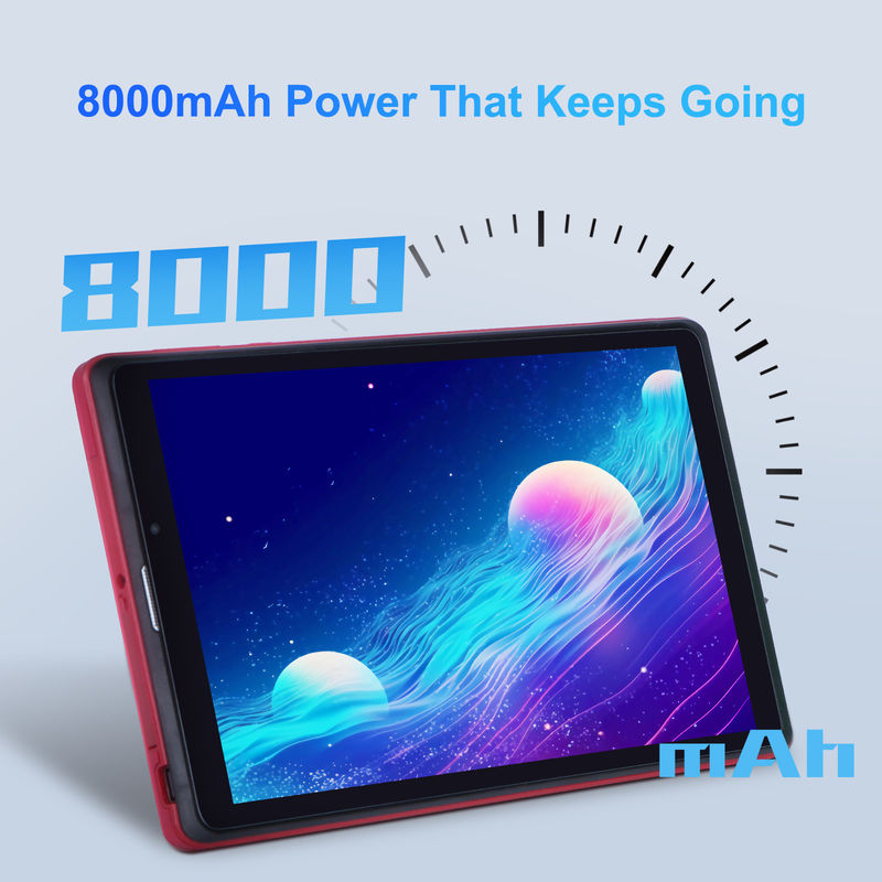 C ý tưởng 8 inch Android 12 Tablet 8GB RAM 512GB ROM 8000mAh Pin 5 + 8MP Camera cho sinh viên với SIM hỗ trợ CM818-màu đỏ