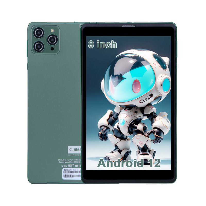 C ý tưởng Máy tính bảng Android 8 inch di động Với Android 12 Quad Core CPU 8GB RAM 512GB Lưu trữ IPS HD Display CM818-Xanh