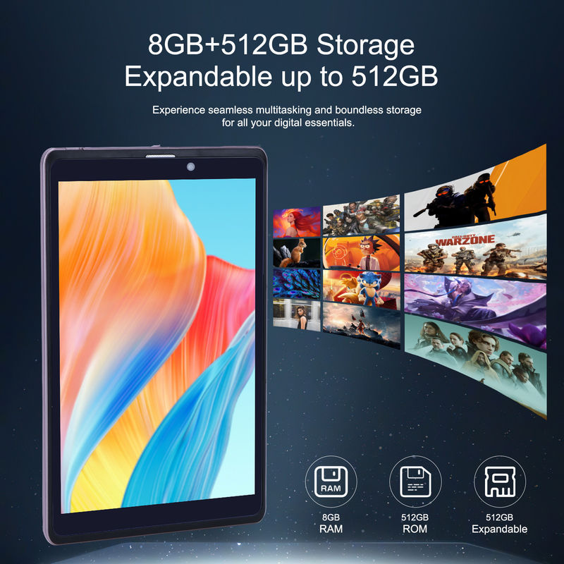 C Idea 8 Inch Android 12 Tablet 8000mAh Pin 5MP + 8MP Camera 8GB RAM 512GB ROM Cho giáo dục Học tập CM818-hồng