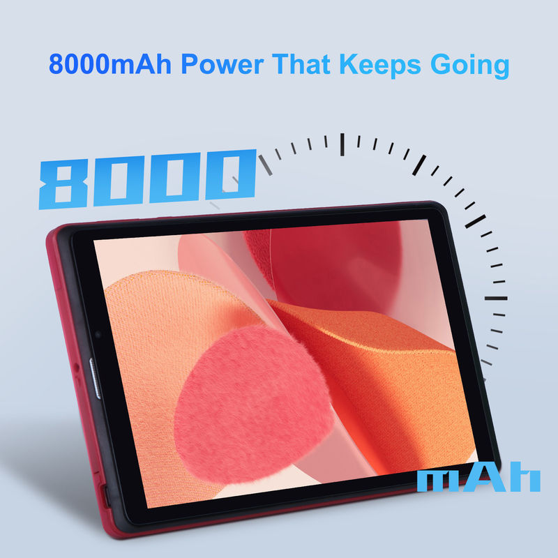 C ý tưởng 8 inch Android 12 Tablet 8GB RAM 512GB ROM 8000mAh Pin 5 + 8MP Camera cho thanh thiếu niên với hỗ trợ SIM CM818-đỏ