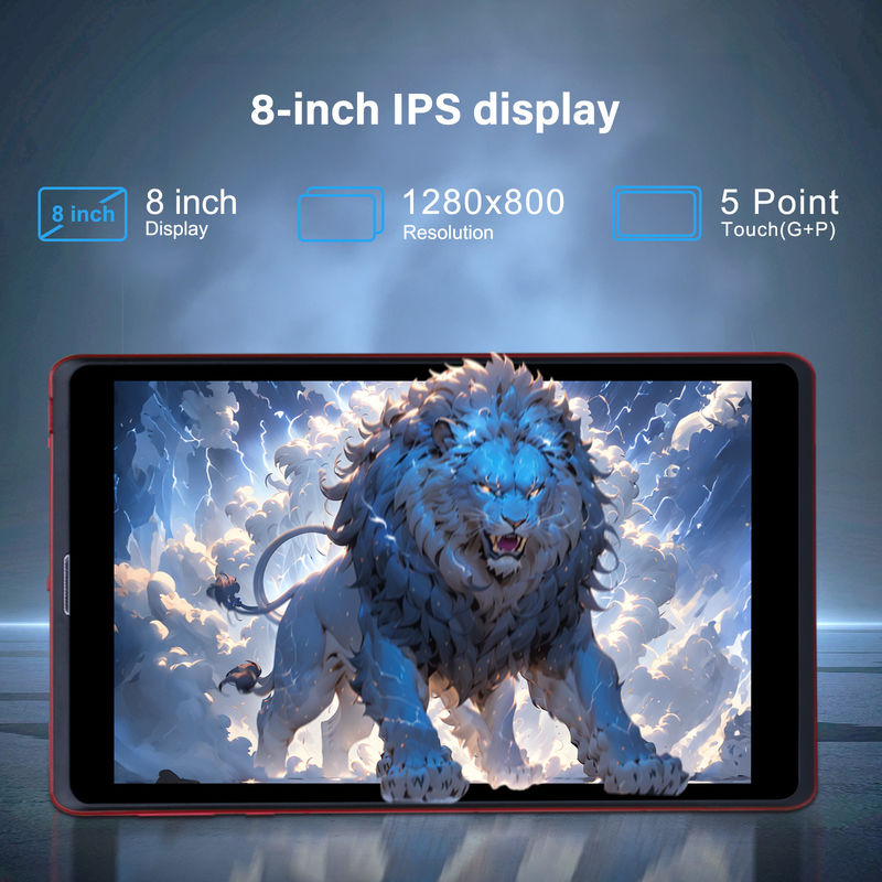 C ý tưởng 8 inch Android 12 Tablet 8GB RAM 512GB ROM 8000mAh Pin 5 + 8MP Camera cho thanh thiếu niên với hỗ trợ SIM CM818-đỏ