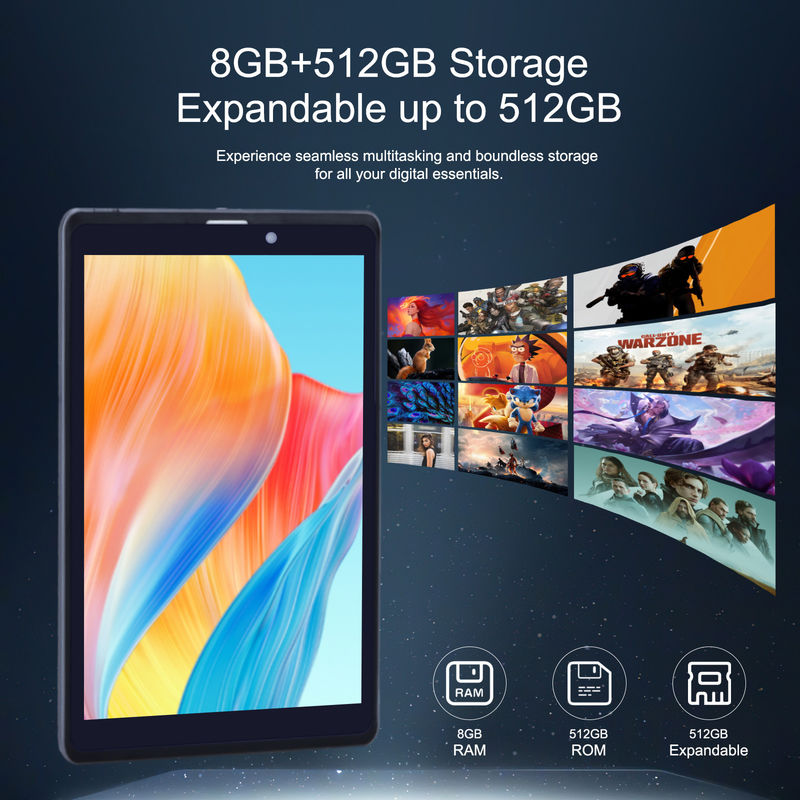 C ý tưởng Android Tablet PC Camera kép 8 inch 1280x800 IPS HD hiển thị Android 12 Tablet cho thanh thiếu niên CM818-Xám