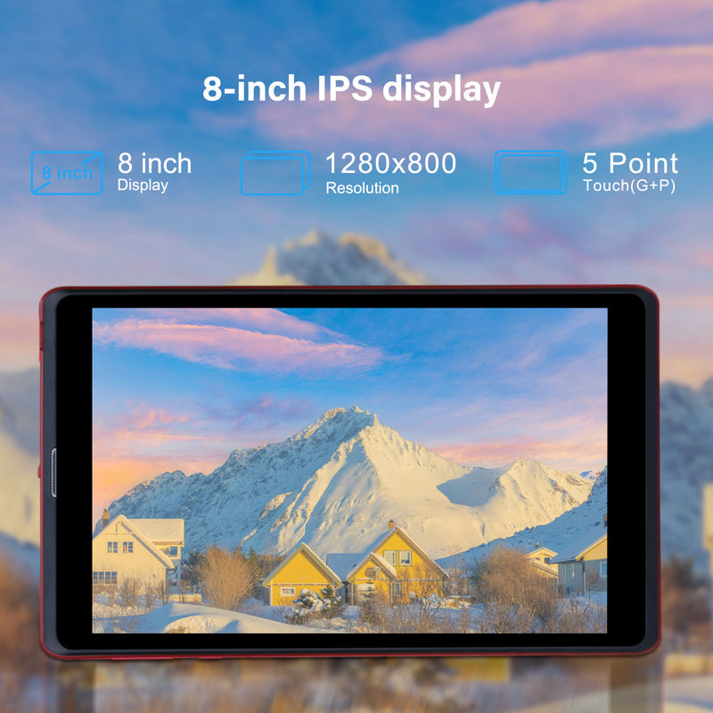 C ý tưởng 8 inch Android 12 Tablet 8GB RAM 512GB ROM 8000mAh Pin 5 + 8MP Camera cho sinh viên với SIM hỗ trợ CM818-màu đỏ
