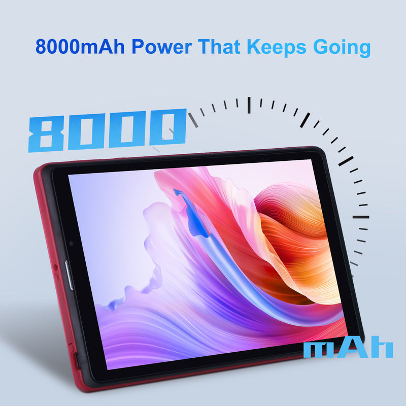 C ý tưởng 8 inch Android 12 Tablet 8GB RAM 512GB ROM 8000mAh Pin 5 + 8MP Camera cho sinh viên với SIM hỗ trợ CM818-màu đỏ