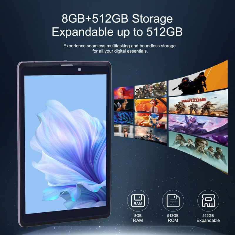 C ý tưởng 8 inch Android 12 Tablet 8000mAh Pin 5 + 8MP Camera 8GB RAM 512GB ROM cho giáo dục Học tập CM818-hồng