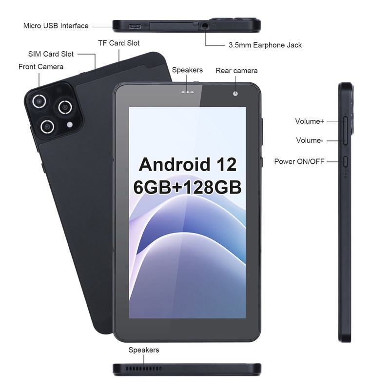 C Idea Android Tablets 6+128GB Quad Core 7 Inch Tablet PC Cho Sinh viên CM515 ((Mắc)