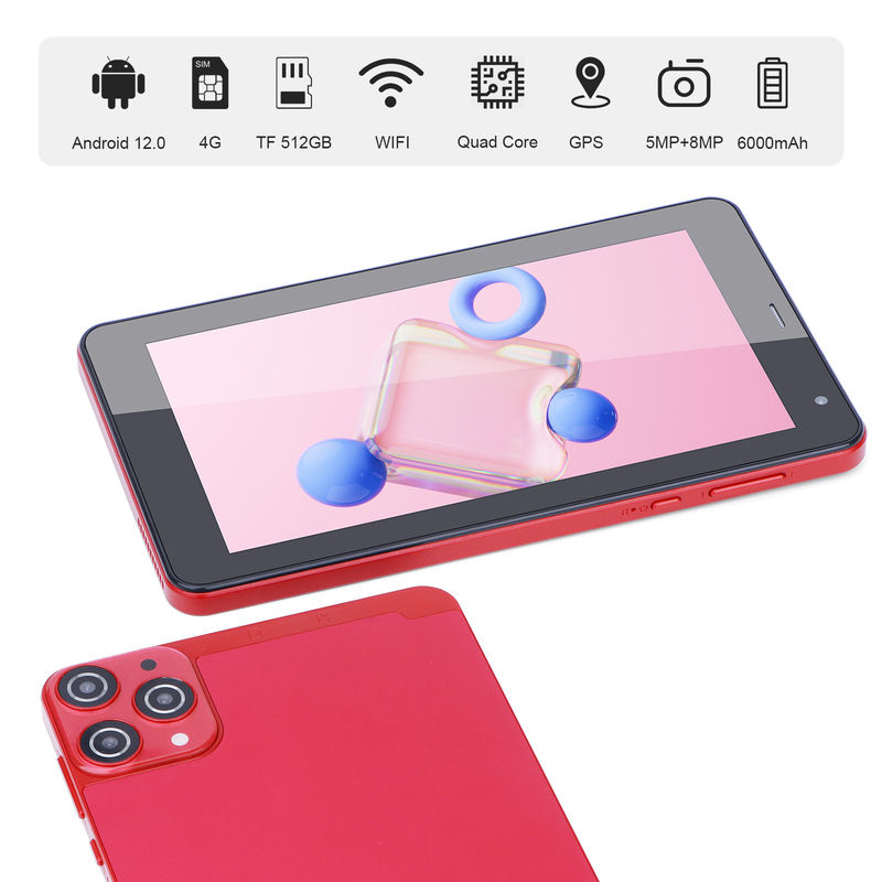 C Idea 7 Inch Small Tablets Quad Core WiFi 5G Android Tablet PC Cho Giáo dục CM515 ((Đỏ)