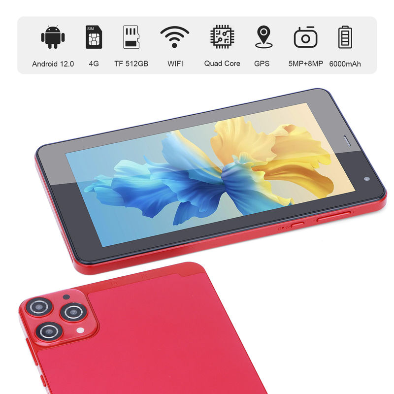 C Idea WiFi 5G Tablet 7 Inch Tablets 6+128GB Quad Core Touch Screen For Education CM515 ((Mắt đỏ)