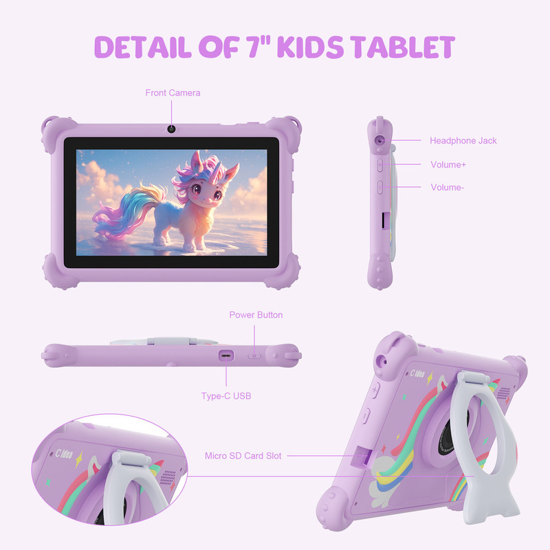 C ý tưởng 7 inch trẻ em máy tính bảng tuổi 3-7 Camera kép IPS màn hình giáo dục kidsspad With Parent Control CM88