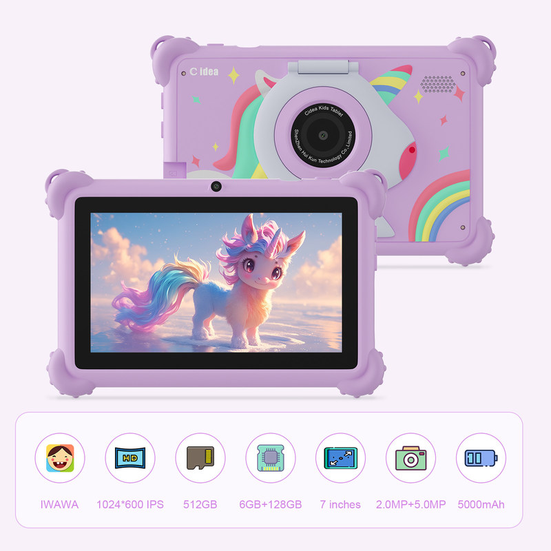 C ý tưởng 7 inch trẻ em máy tính bảng tuổi 3-7 Camera kép IPS màn hình giáo dục kidsspad With Parent Control CM88