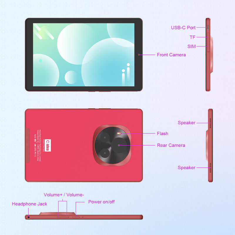 C Idea 9 Inch Quad Core Tablet 800x1280 IPS Screen Android Tablet Với bút CM935 Đỏ