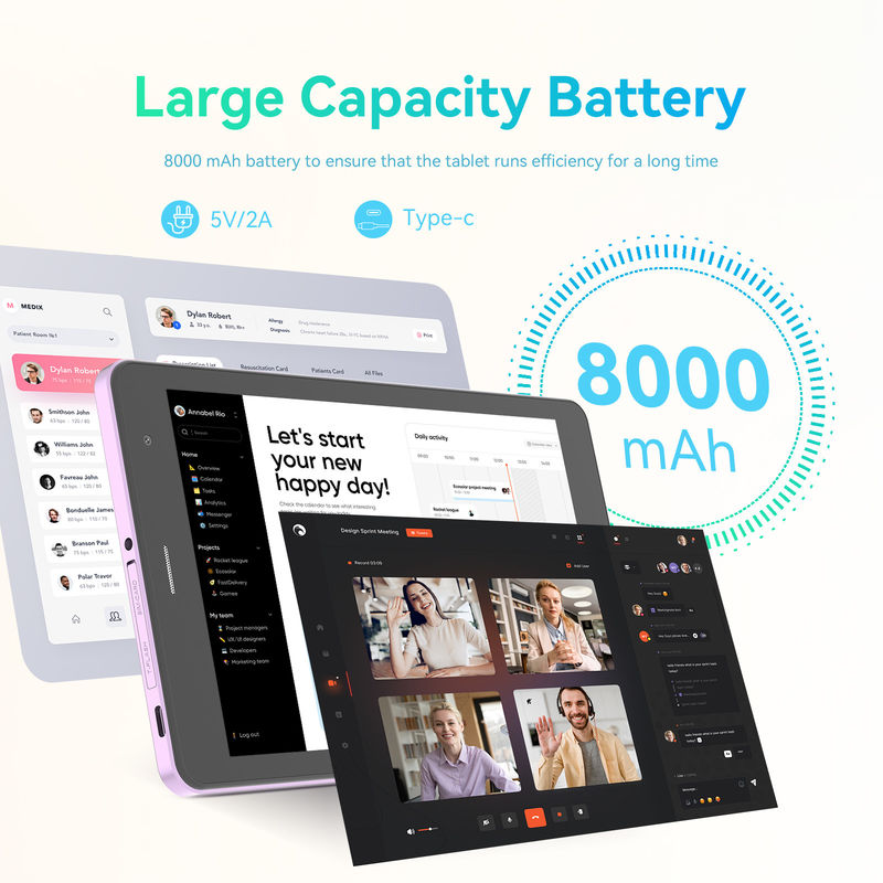 C ý tưởng 8in máy tính bảng chơi game giáo dục máy tính bảng Android cho sinh viên với Sim Và Wifi CM828 màu tím