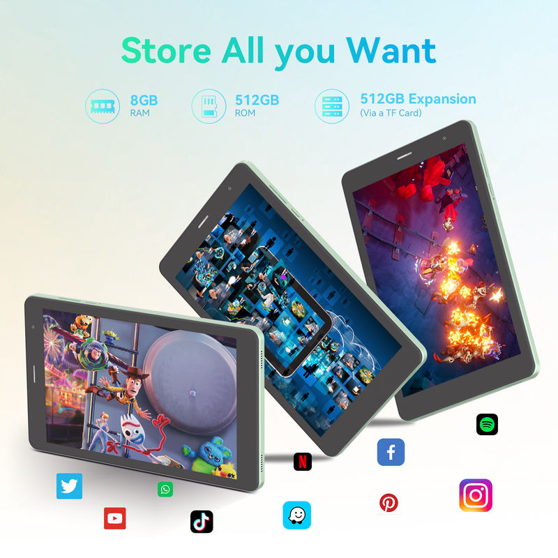 C Idea Hiển thị độ phân giải cao 8 Inch Tablet Pc Với màn hình 800x1280 Ips Cho giáo dục thanh thiếu niên CM828 Xanh