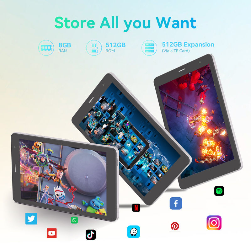 C ý tưởng 8 inch máy tính bảng màn hình cảm ứng máy ảnh kép máy tính bảng thông minh với cuộc gọi điện thoại CM828 bạc