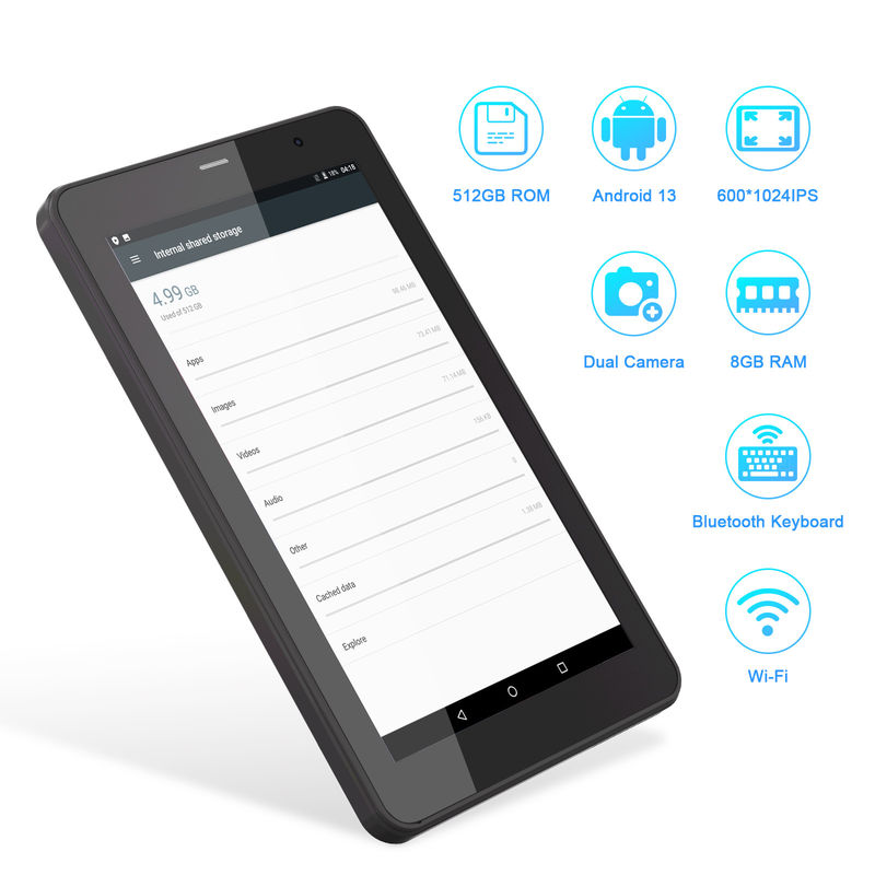 C Idea 7 Inch Tab, RAM 8GB, 512GB Storage, SIM Slot, máy tính bảng Android 13 cho sinh viên