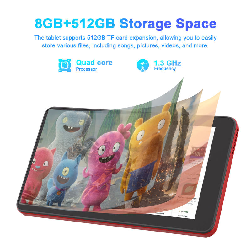 C Idea 7 Inch Android 13 Tablet, Camera kép, Hỗ trợ Sim, Máy tính bảng màn hình cảm ứng cho sinh viên   CM518pro Đỏ