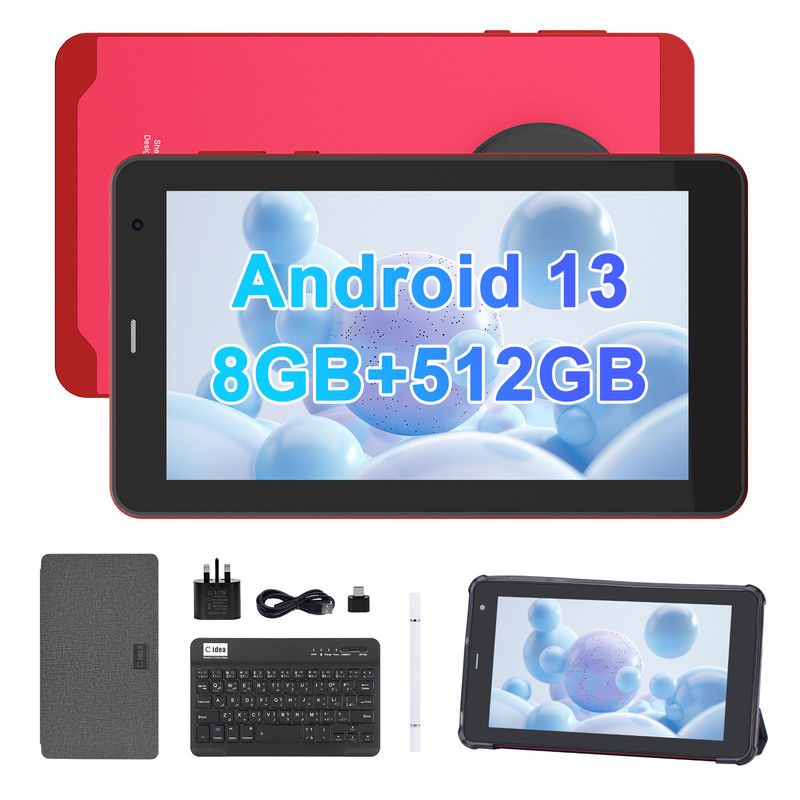 C Idea 7 Inch Android 13 Tablet, Camera kép, Hỗ trợ Sim, Máy tính bảng màn hình cảm ứng cho sinh viên   CM518pro Đỏ