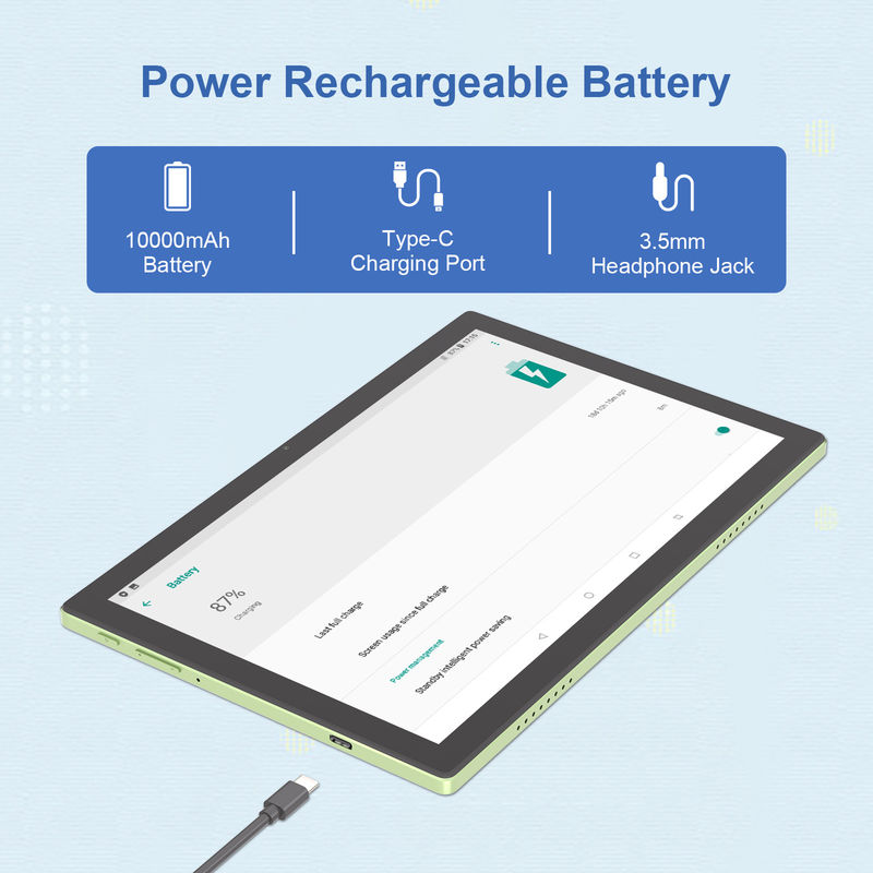 C Idea WIFI Android 14 TF Cất trữ 512GB Máy tính bảng màn hình cảm ứng với bàn phím và chuột CM8200plus Xanh