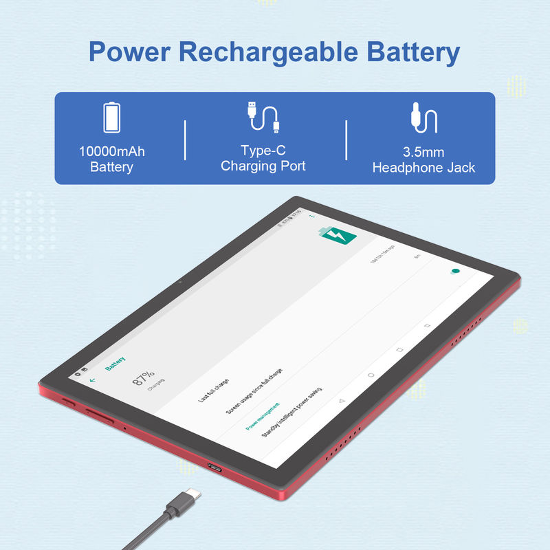 C Idea 10.1 Inch Android 14 Smart Tablet PC Với hỗ trợ SIM kép CM8200Plus màu đỏ