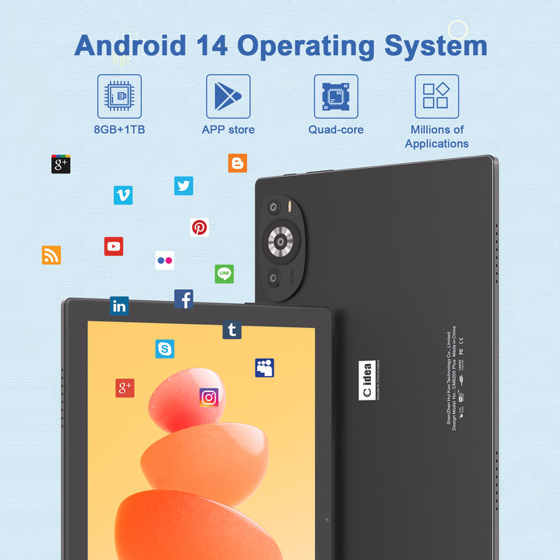 C Idea 10.1 Inch Wifi Tablet With Sim Support Bảng phím giáo dục Android Tablet PC M8200 Plus Đen