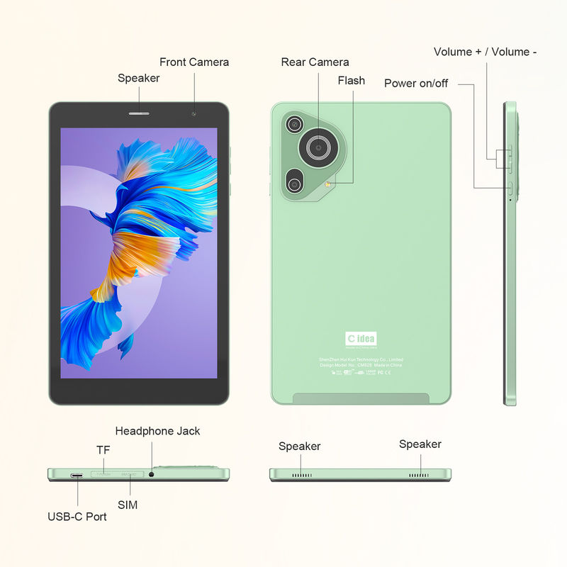 C Idea Hiển thị độ phân giải cao 8 Inch Tablet Pc For Teens Education CM828 Xanh