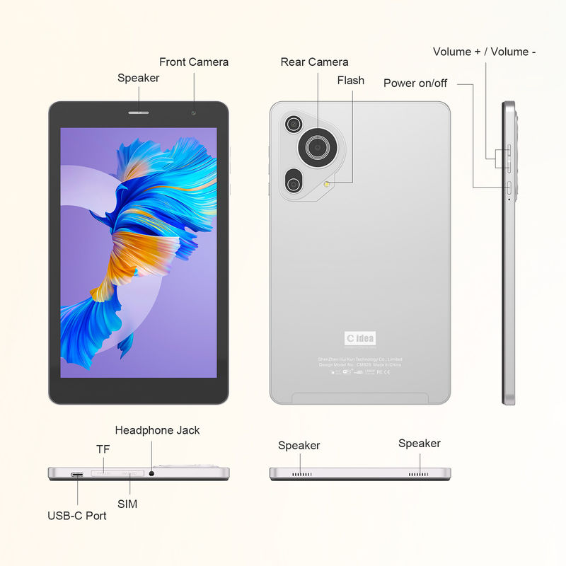 C Idea 8 Inch Tablets Camera kép màn hình cảm ứng Smart Tablet PC CM828 bạc