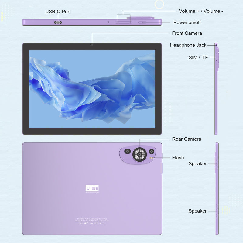 C Idea 10 inch 512GB Android 14 Tablet giáo dục cho sinh viên với SIM CM8200Plus Purple