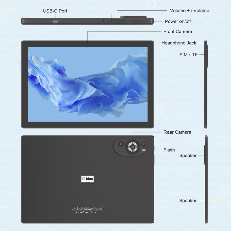 C Idea 10.1 Inch 5G Tablet With Sim Support Keyboard Android Tablet Giáo dục PC M8200 Plus Đen