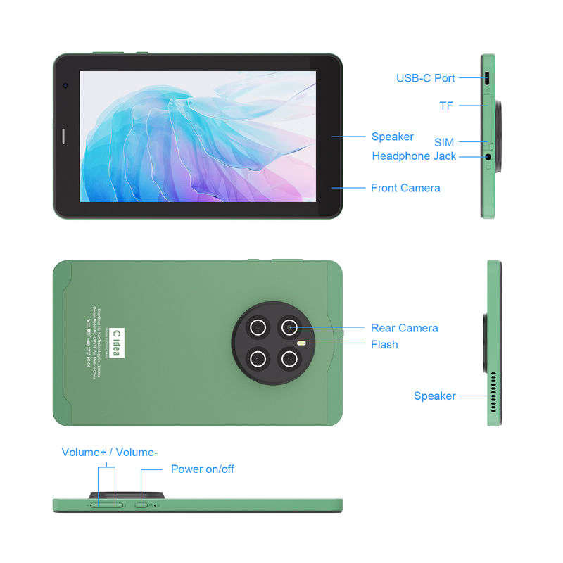 C Idea 7 Inch Tablet với SIM Wifi Android Smart Tablet PC CM518 Pro Xanh