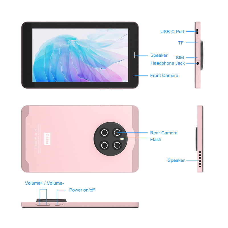 C Idea 7 Inch Tablet Với SIM Wifi Android Tablet PC CM518 Pro Hồng