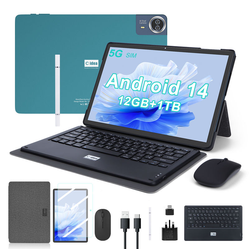 C ý tưởng 14 Inch Tablet pin lớn Smart Tablet PC với bàn phím và chuột CM14000 cộng với màu xanh