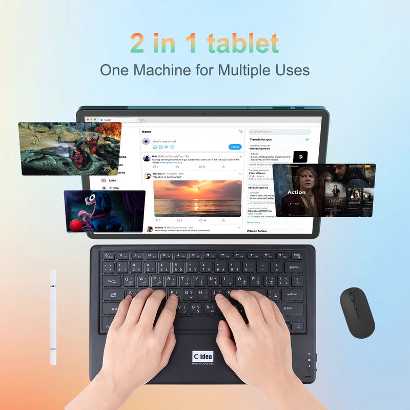 C ý tưởng 14 Inch Tablet pin lớn Smart Tablet PC với bàn phím và chuột CM14000 cộng với màu xanh