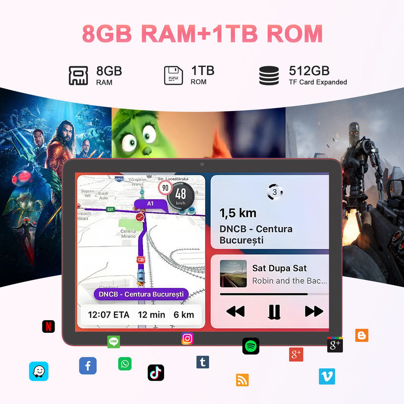 C Idea Tablet 10.1 Inch 5G LTE Tablet Touch Screen Tablet PC cho giải trí CM8300 Plus Đỏ