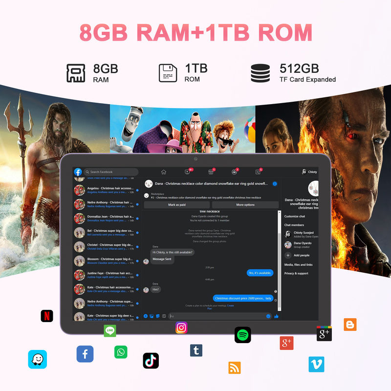 C ý tưởng máy tính bảng 5G với camera kép 10 inch máy tính bảng cho giáo dục CM8300 Plus màu tím