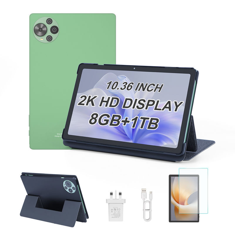 C Idea mới nhất 10.36 Inch Android 14 Tablet PC 2k Touch Screen Tablet với SIM CM10500 Plus màu xanh lá cây