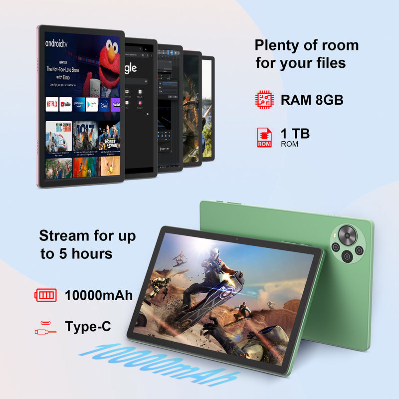 C Idea mới nhất 10.36 Inch Android 14 Tablet PC 2k Touch Screen Tablet với SIM CM10500 Plus màu xanh lá cây