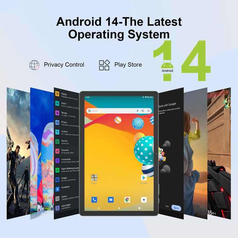 C Idea mới nhất 10.36 Inch Android 14 Tablet PC 2k Touch Screen Tablet với SIM CM10500 Plus màu xanh lá cây