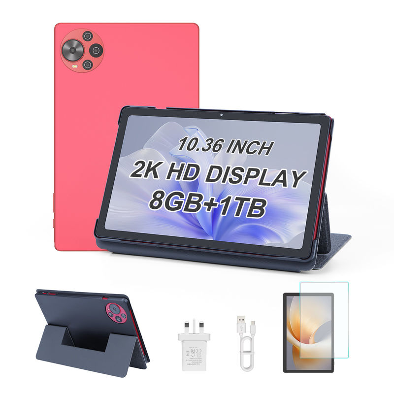 C Idea Android 14 Tablet Máy tính bảng giáo dục màn hình 2k cho sinh viên với bàn phím và chuột CM10500 Plus Đỏ