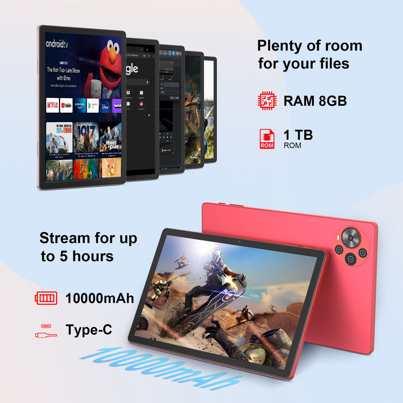 C Idea Android 14 Tablet Máy tính bảng giáo dục màn hình 2k cho sinh viên với bàn phím và chuột CM10500 Plus Đỏ