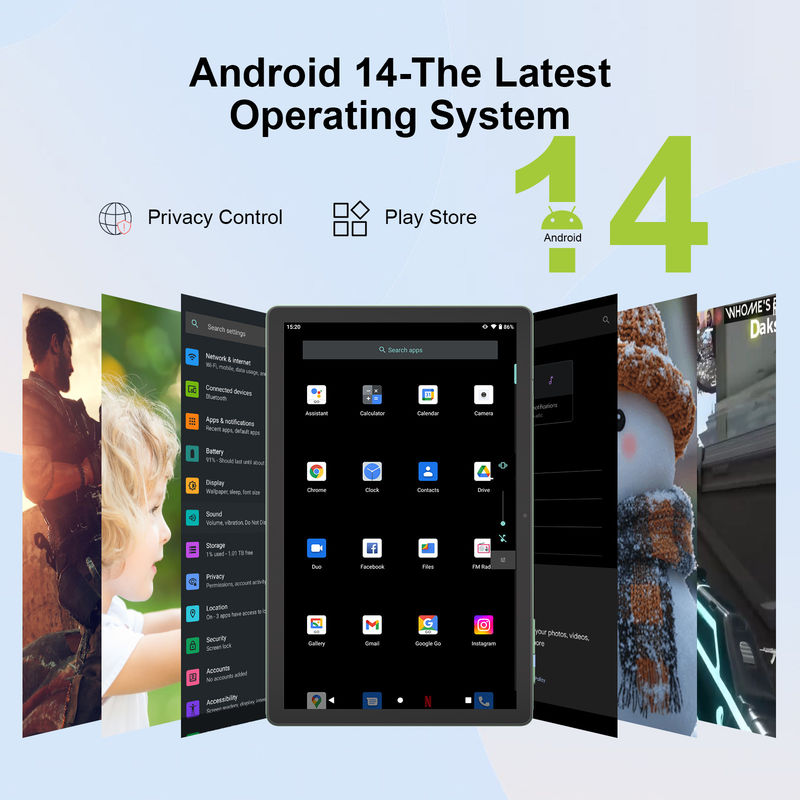 C ý tưởng mới nhất 10.5 Inch màn hình cảm ứng Android Tablet với SIM kép CM10500 Plus màu xanh lá cây