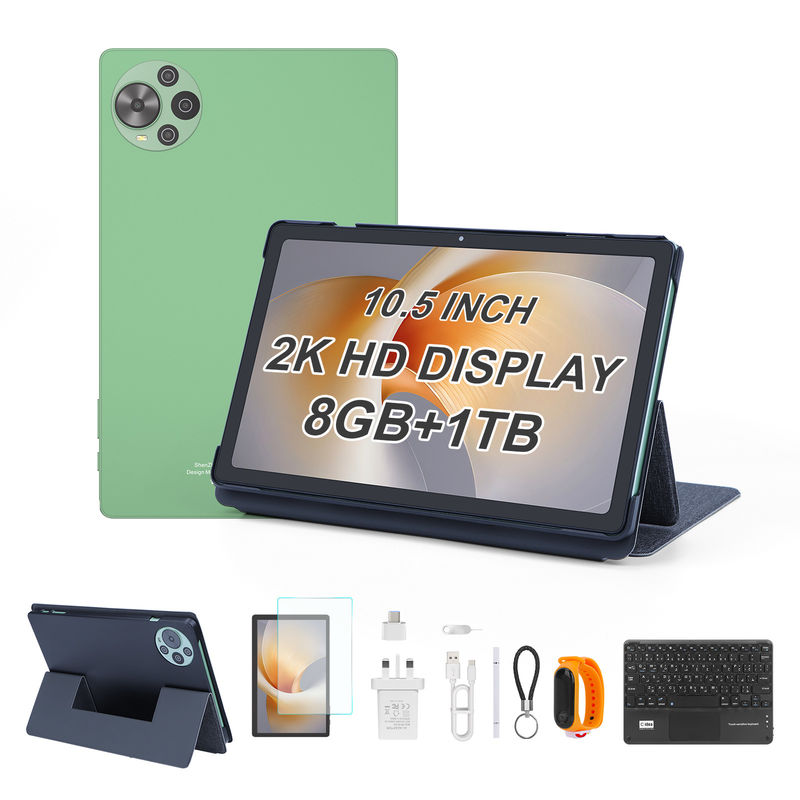 C ý tưởng mới nhất 10.5 Inch màn hình cảm ứng Android Tablet với SIM kép CM10500 Plus màu xanh lá cây