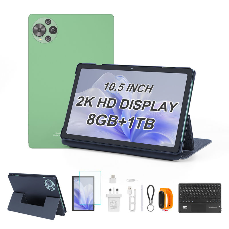 Máy tính bảng Android 14 10.5 inch mới nhất của C Idea, màn hình cảm ứng 2K, có SIM CM10500 Plus màu xanh lá