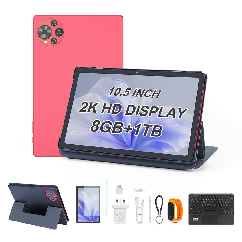 C Idea Android 14 Tablet Máy tính bảng giáo dục màn hình 2k cho sinh viên với bàn phím và chuột CM10500 Plus Đỏ