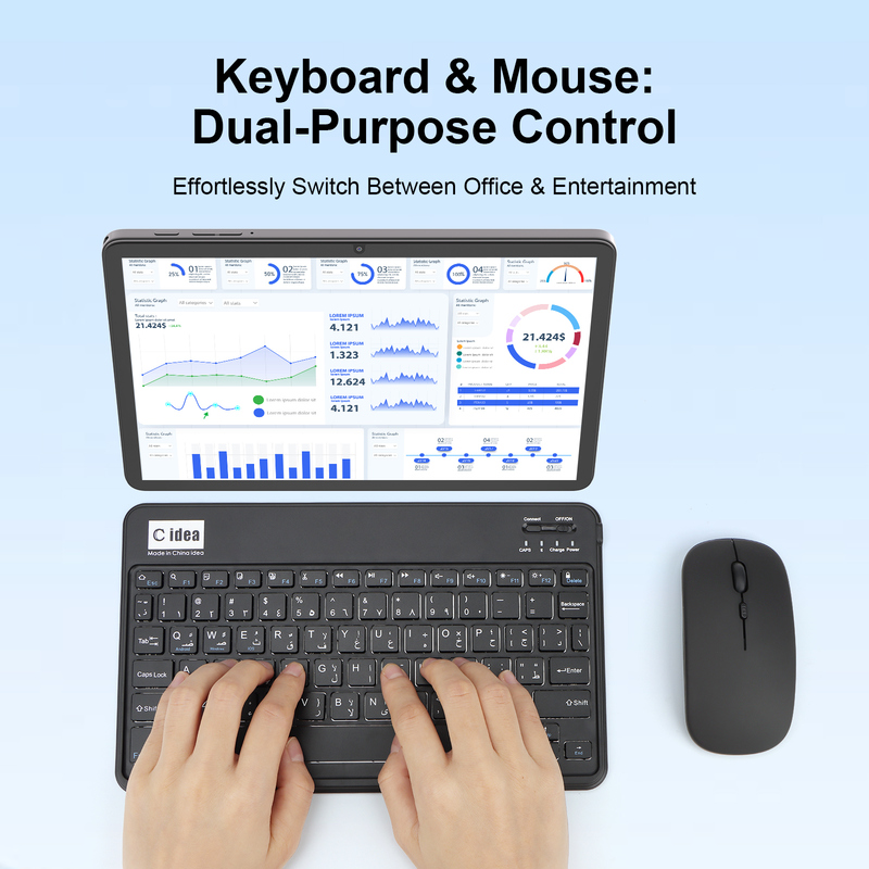 C Idea 10.1 Inch Android 15 Tablet 8GB RAM 1TB ROM Mô hình CM8800plus Đen